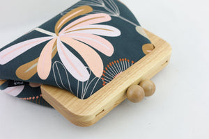 Banksia Floral Pattern Clutch with Leather Strap | PINKOASIS