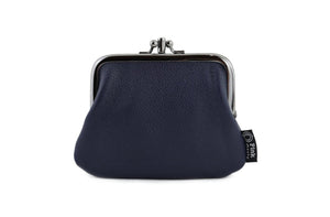 Navy Leather Coin Purse Handmade in Australia | PINKOASIS