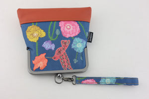 Poppies & Hummingbird (Orange Bottom) Wristlet | PINK OASIS