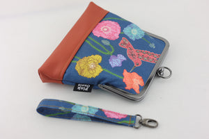 Poppies & Hummingbird (Orange Bottom) Wristlet | PINK OASIS