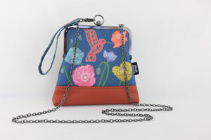 Poppies & Hummingbird (Orange Bottom) Wristlet | PINK OASIS