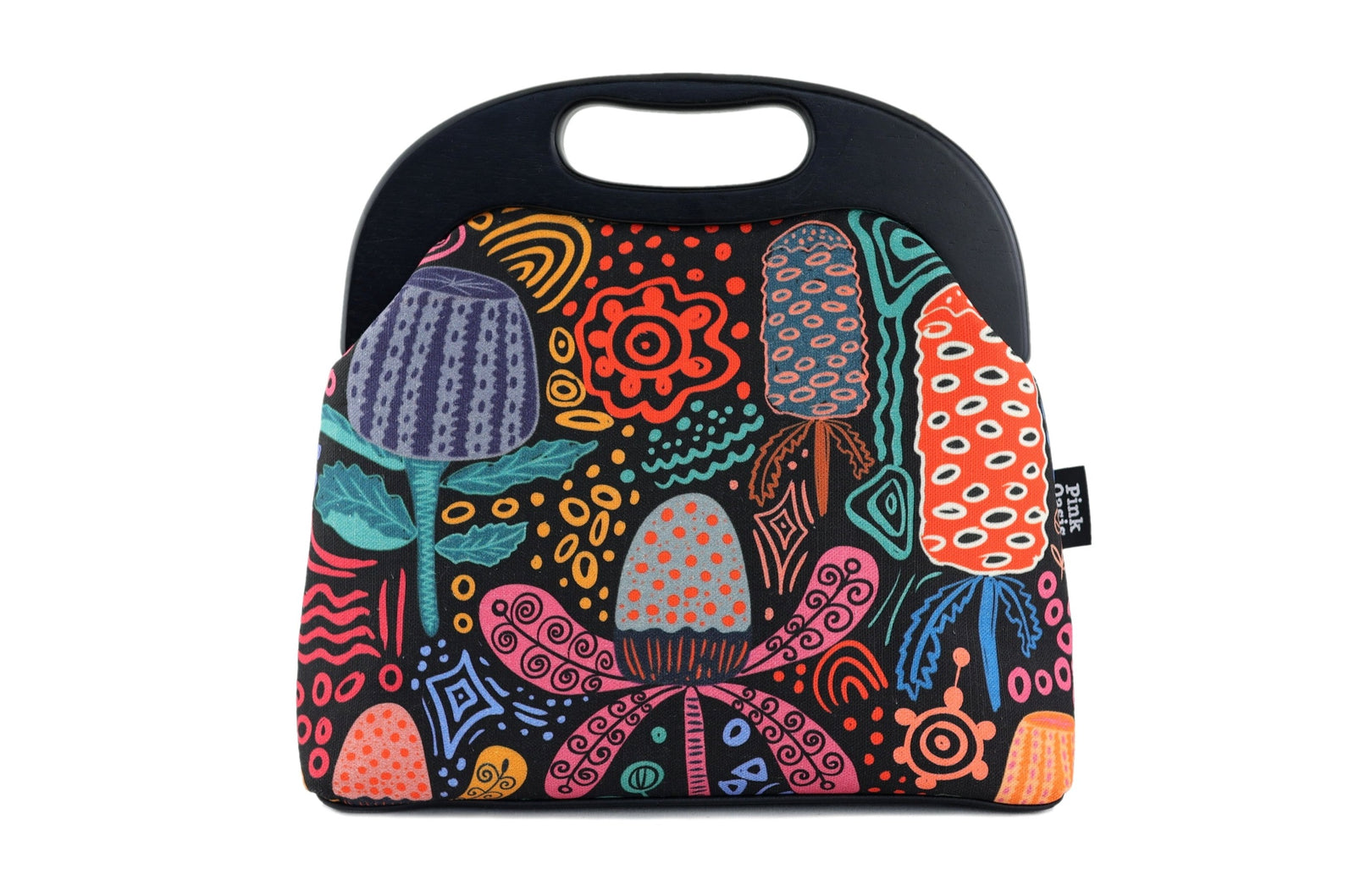 Banksia Garden Large Wood Frame Bag | PINK OASIS