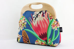 Protea Bloom Blue Ladies Clutch Bag | PINK OASIS