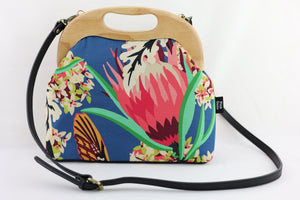 Protea Bloom Blue Ladies Clutch Bag | PINK OASIS