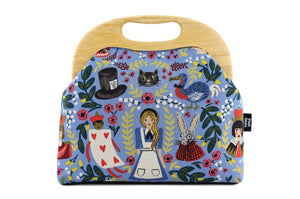 Alice in Wonderland Light Blue Wooded Frame Clutch Bag | PINK OASIS