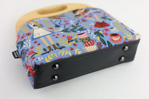 Alice in Wonderland Light Blue Wooded Frame Clutch Bag | PINK OASIS