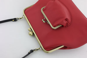 Handmade Crimson Red Leather Crossbody Bag | PINK OASIS