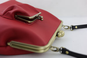 Handmade Crimson Red Leather Crossbody Bag | PINK OASIS