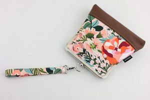 Peonies Blush Bloom Wristlet Bag with Chain | PINK OASIS