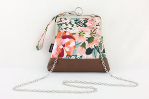 Peonies Blush Bloom Wristlet Bag with Chain | PINK OASIS