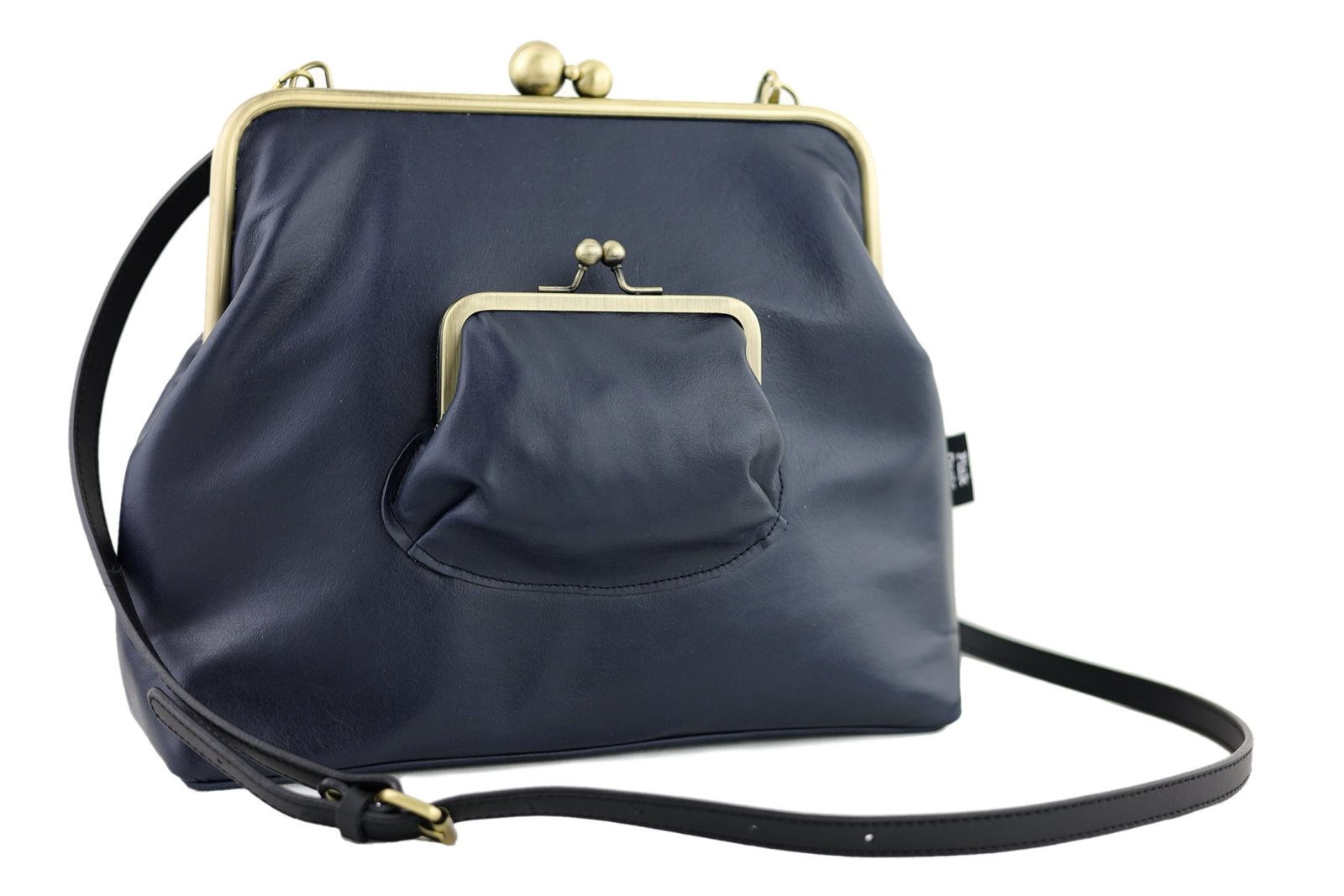 Midnight Blue Leather Crossbody Bag Handmade in Australia | PINK OASIS