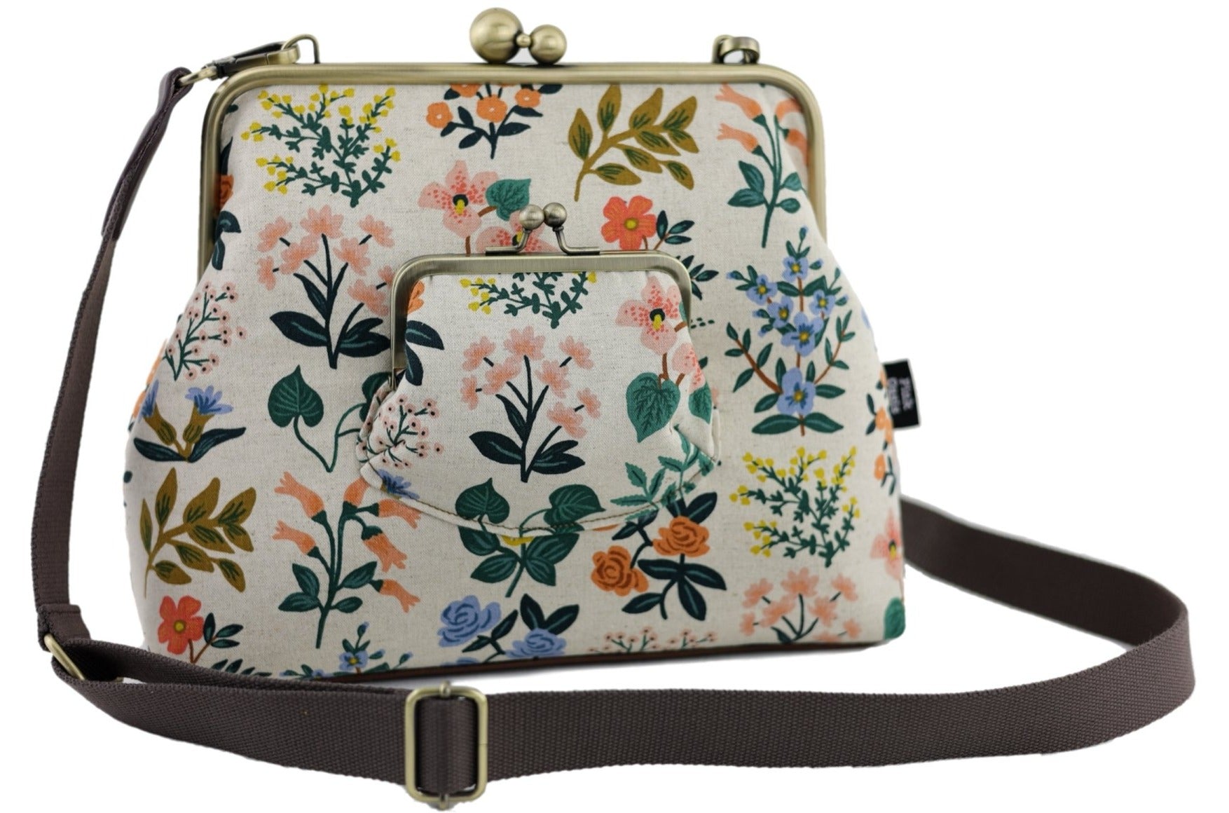 Lawn Meadow Wildflower Crossbody Bag with Webbing Strap | PINK OASIS