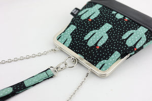 Cactus Garden Wristlet Bag with Chain Strap | PINK OASIS