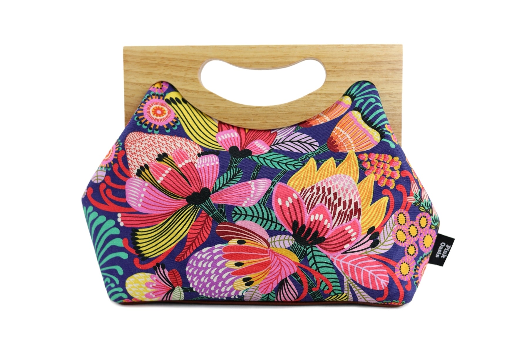 Wild Protea Navy Flower Medium Women's Clutch Bag | PINK OASIS