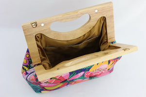 Wild Protea Navy Flower Medium Women's Clutch Bag | PINK OASIS