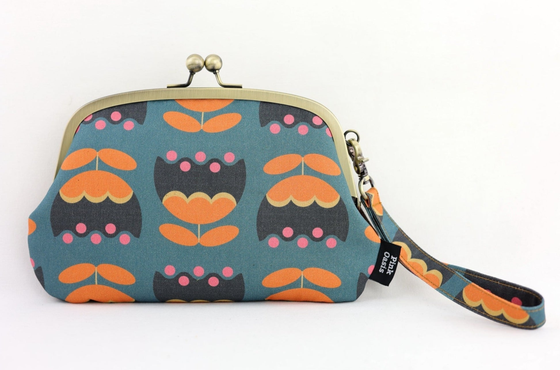 Tulip Flowers Wristlet Wallet (with Double Kisslock Clasps)