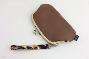 Leopard Wristlet Wallet (with Double Kisslock Clasps)