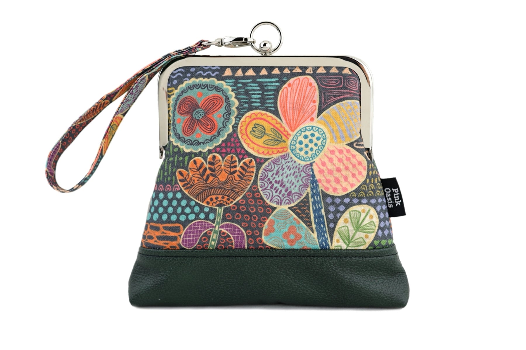 Doodle Flora Wristlet Bag Handmade in Australia | PINK OASIS