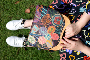 Doodle Flora Clutch Bag Handmade in Australia | PINK OASIS