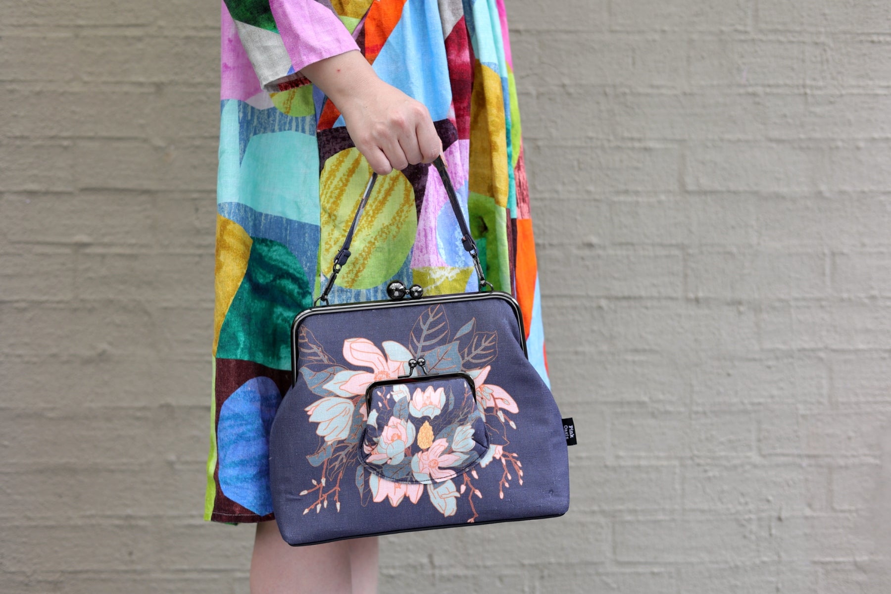 Magnolia Navy Handbag and Crossbody 2 Way Bag | PINK OASIS