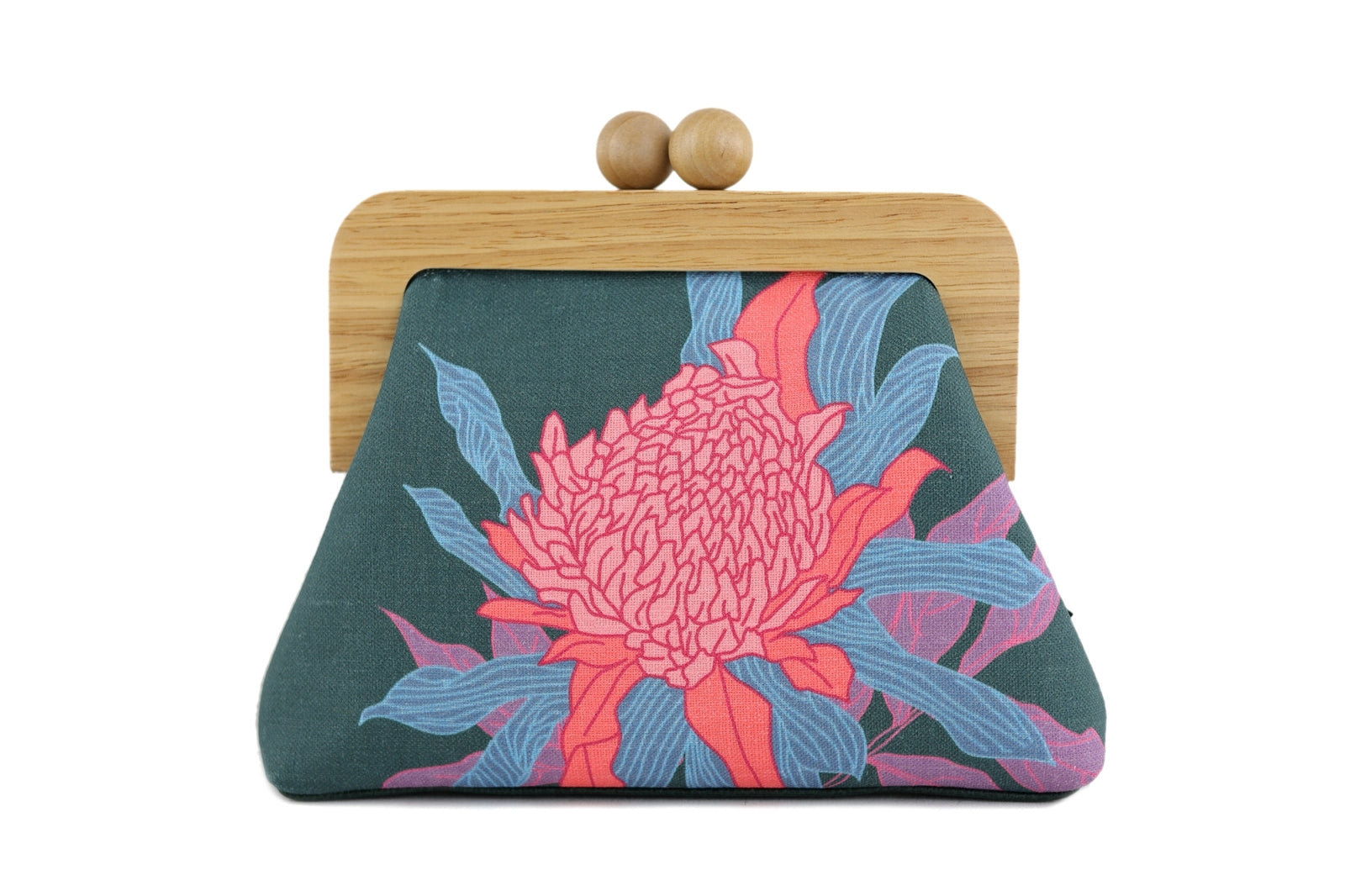 Torch Ginger Flower Emerald Clutch | PINK OASIS