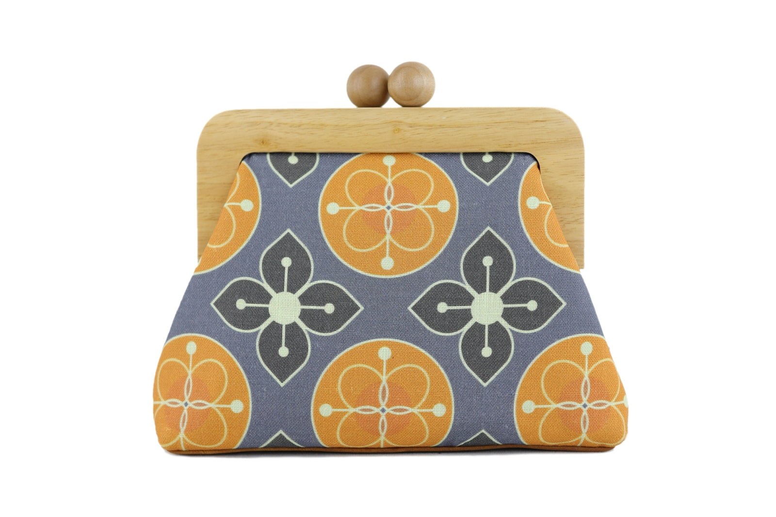 Marigold Flower Orange & Grey Clutch | PINK OASIS