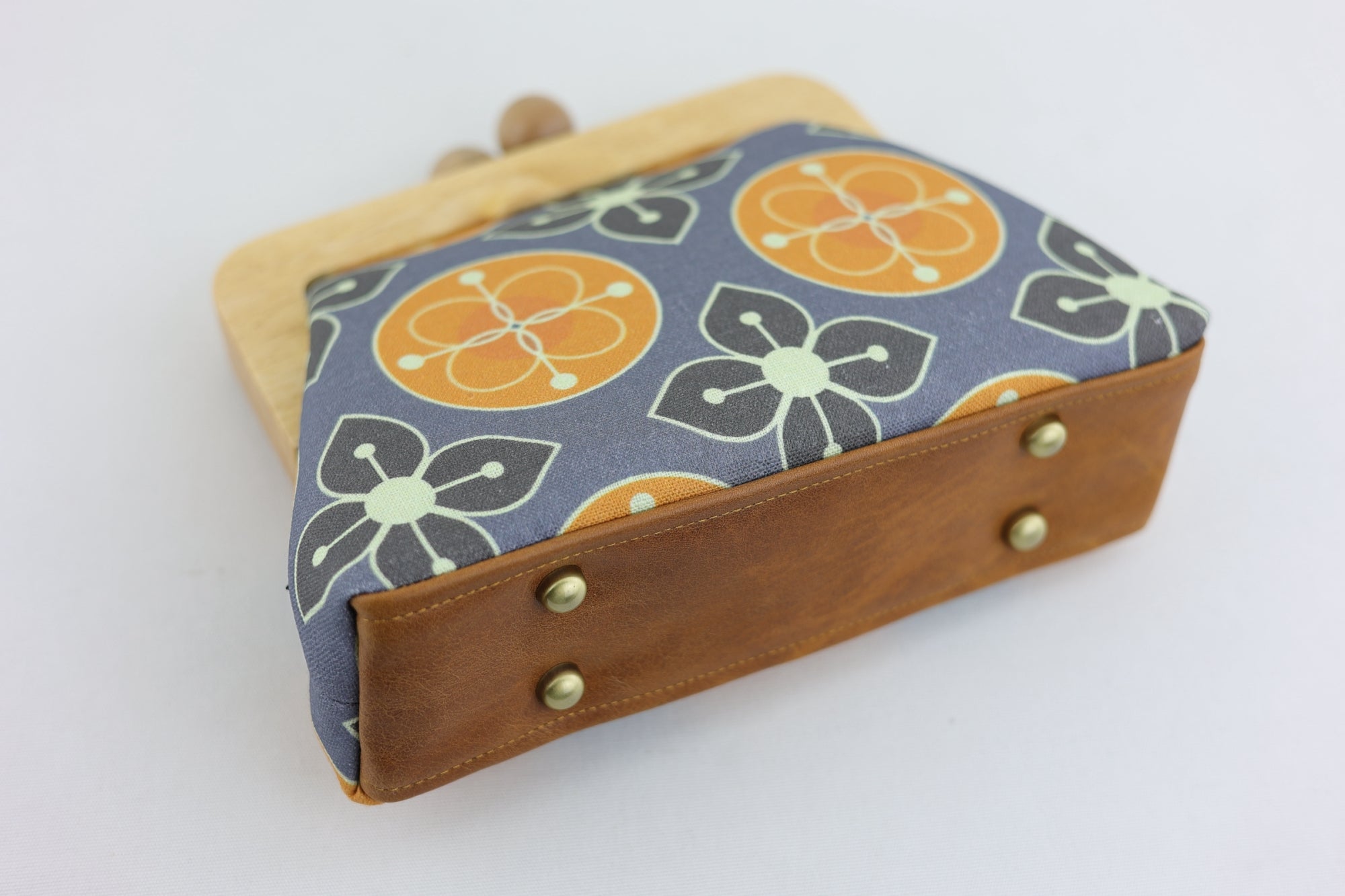 Marigold Flower Orange & Grey Clutch | PINK OASIS