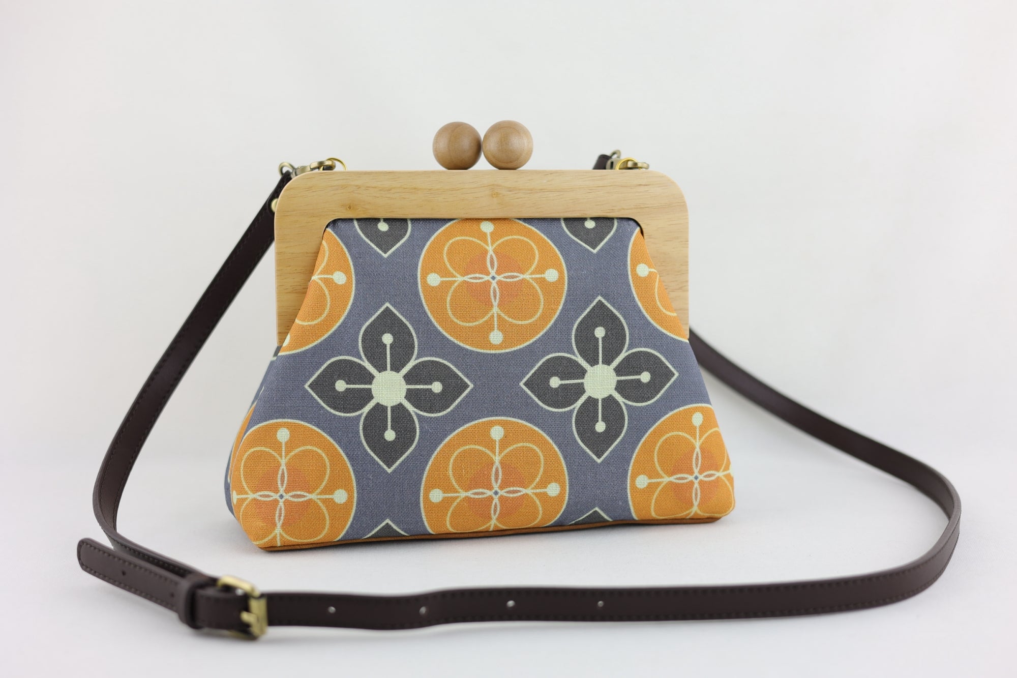 Marigold Flower Orange & Grey Clutch | PINK OASIS