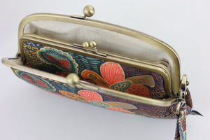 Doodle Flora Wristlet Wallet - A (with Double Kisslock Clasps)
