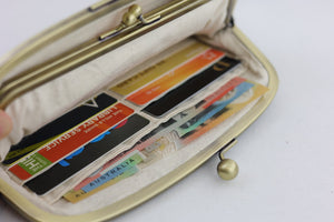 Spring Lawn Wristlet Wallet (with Double Kisslock Clasps)