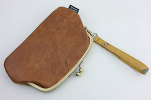 Magnolia Mustard Wristlet Wallet (with Double Kisslock Clasps)