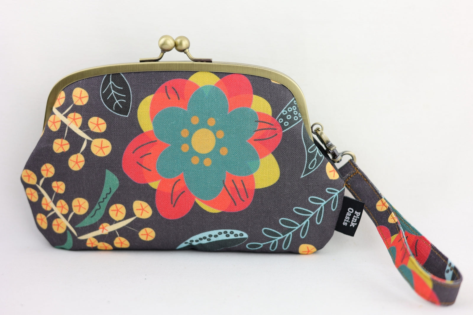 Backyard Garden B Wristlet Wallet (with Double Kisslock Clasps)