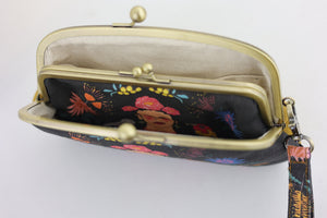 Frida Down Under Wristlet Wallet (with Double Kisslock Clasps)