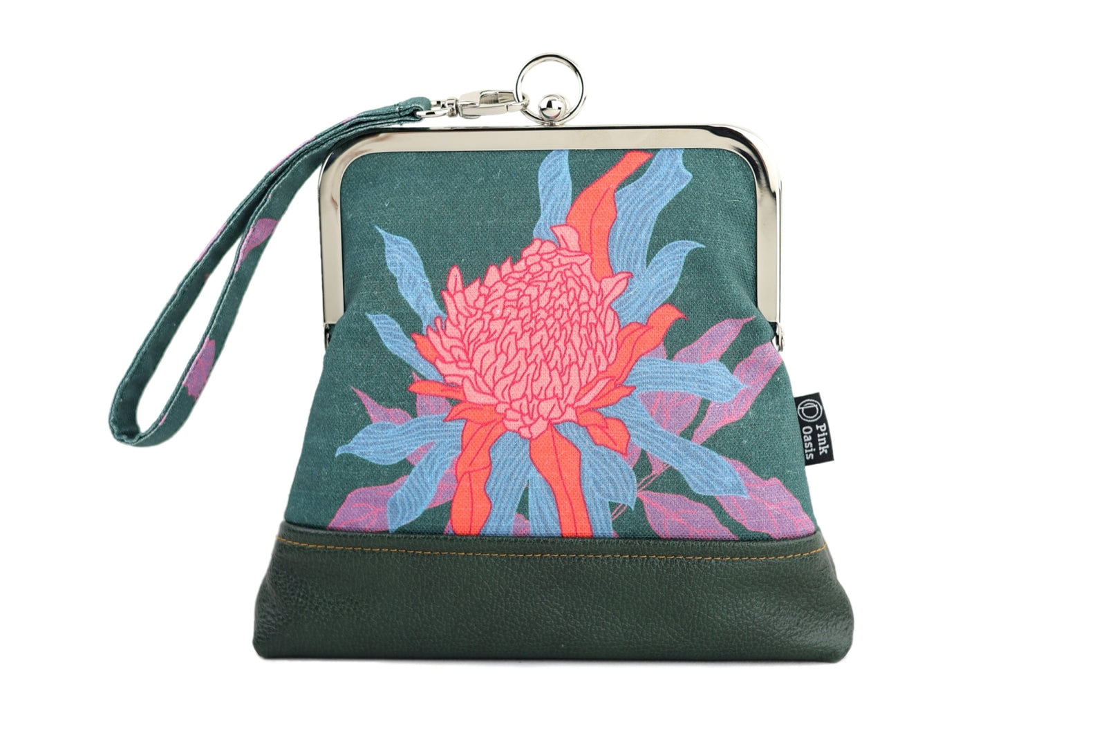 Torch Ginger Flower Emerald Wristlet | PINK OASIS