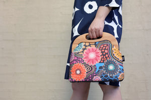 Gerberas Floral Large Wood Frame Bag | PINK OASIS