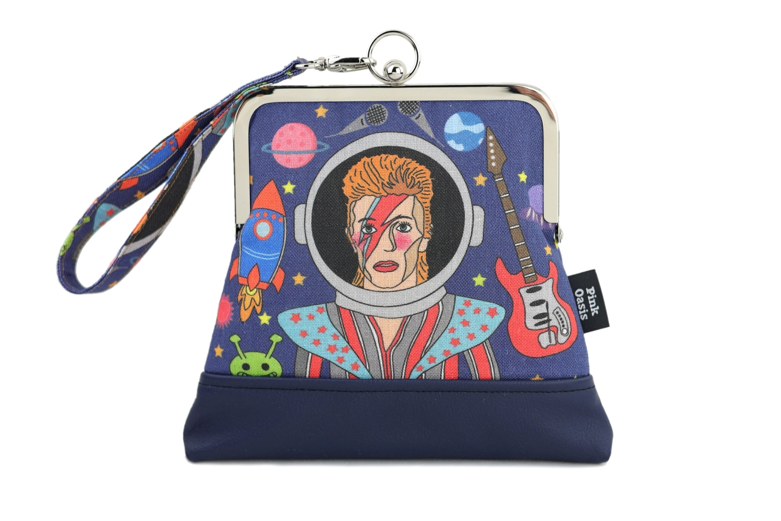 David's Space Blue & Navy Wristlet | PINK OASIS