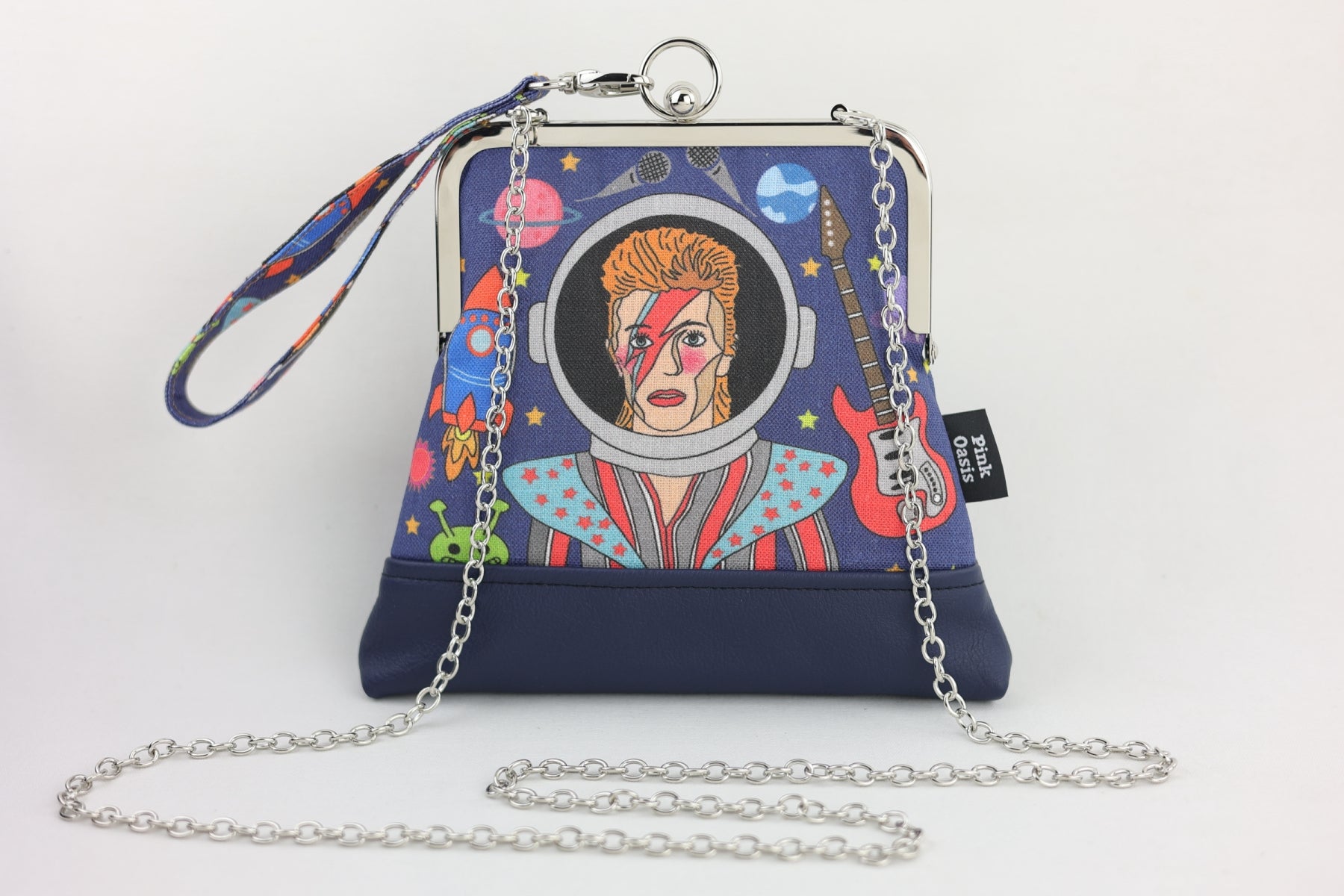 David's Space Blue & Navy Wristlet | PINK OASIS