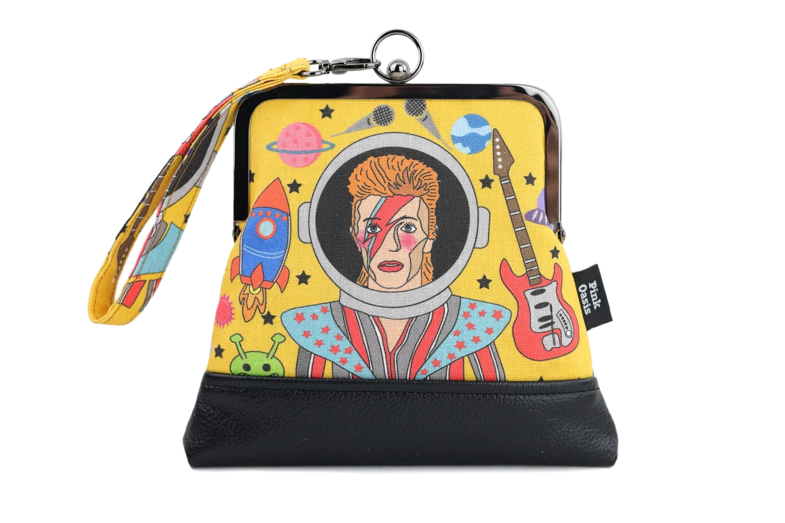 David's Space Yellow & Black Wristlet | PINK OASIS