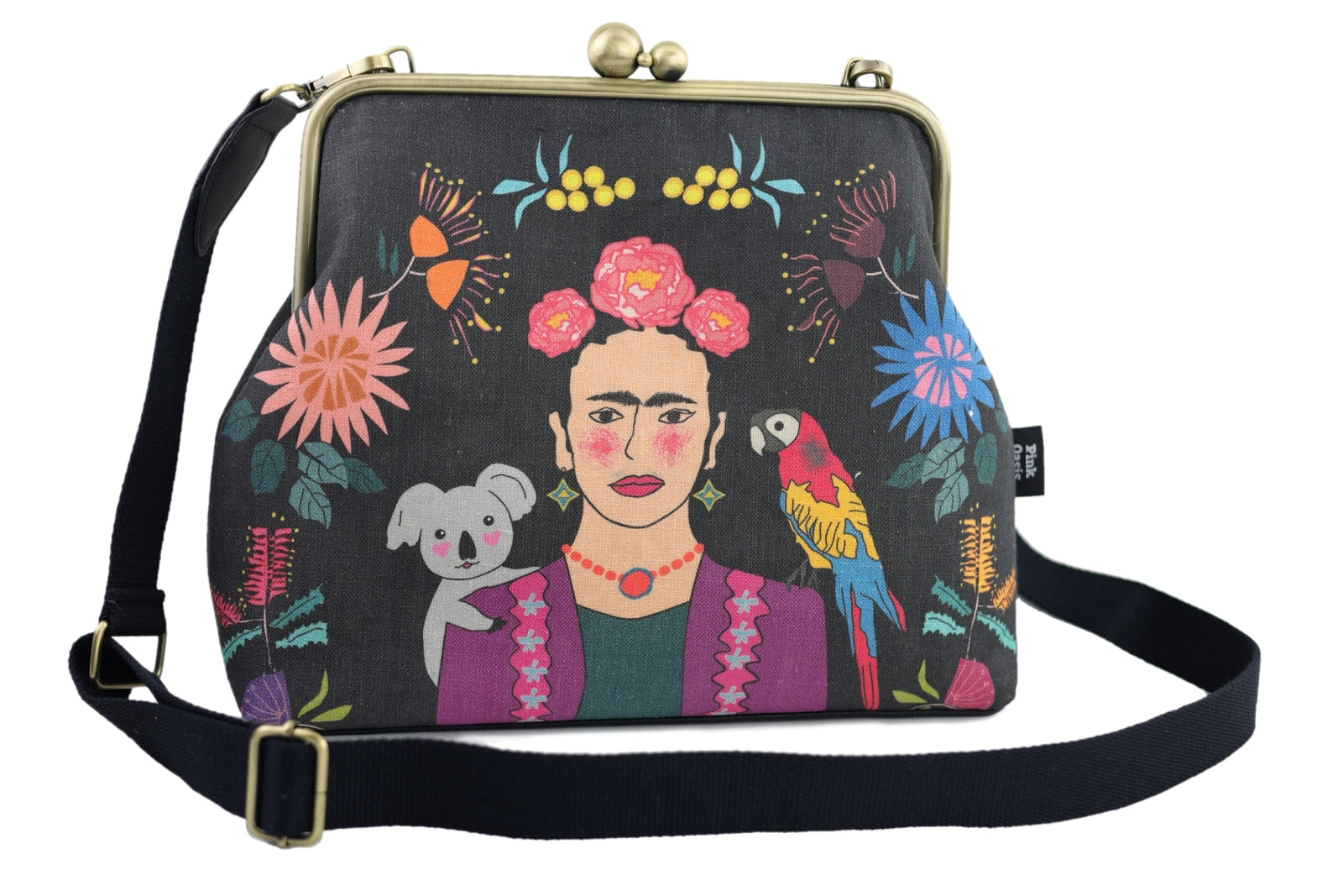 Frida Down Under Crossbody Bag with Webbing Strap | PINK OASIS