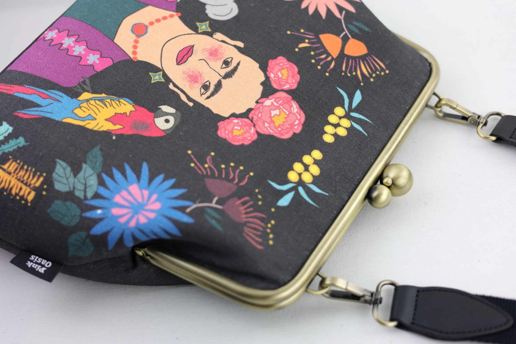 Frida Down Under Crossbody Bag with Webbing Strap | PINK OASIS