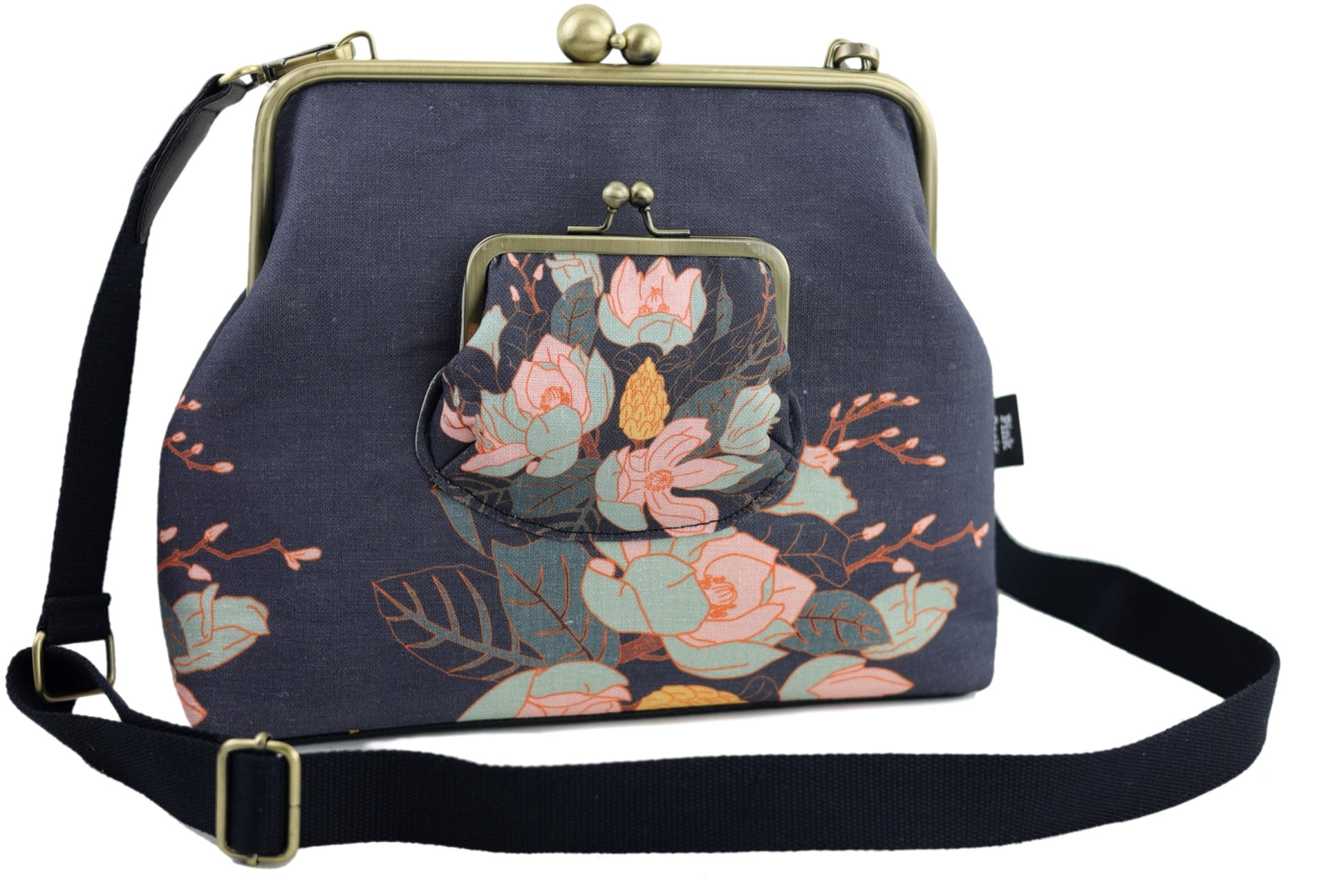 Magnolia Navy Handbag and Crossbody 2 Way Bag | PINK OASIS