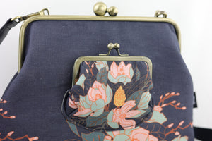 Magnolia Navy Handbag and Crossbody 2 Way Bag | PINK OASIS