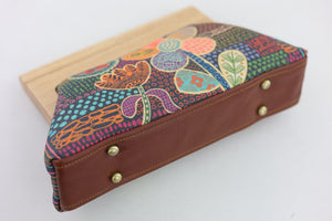 Doodle Flora Garden Wood Frame Bag | PINK OASIS
