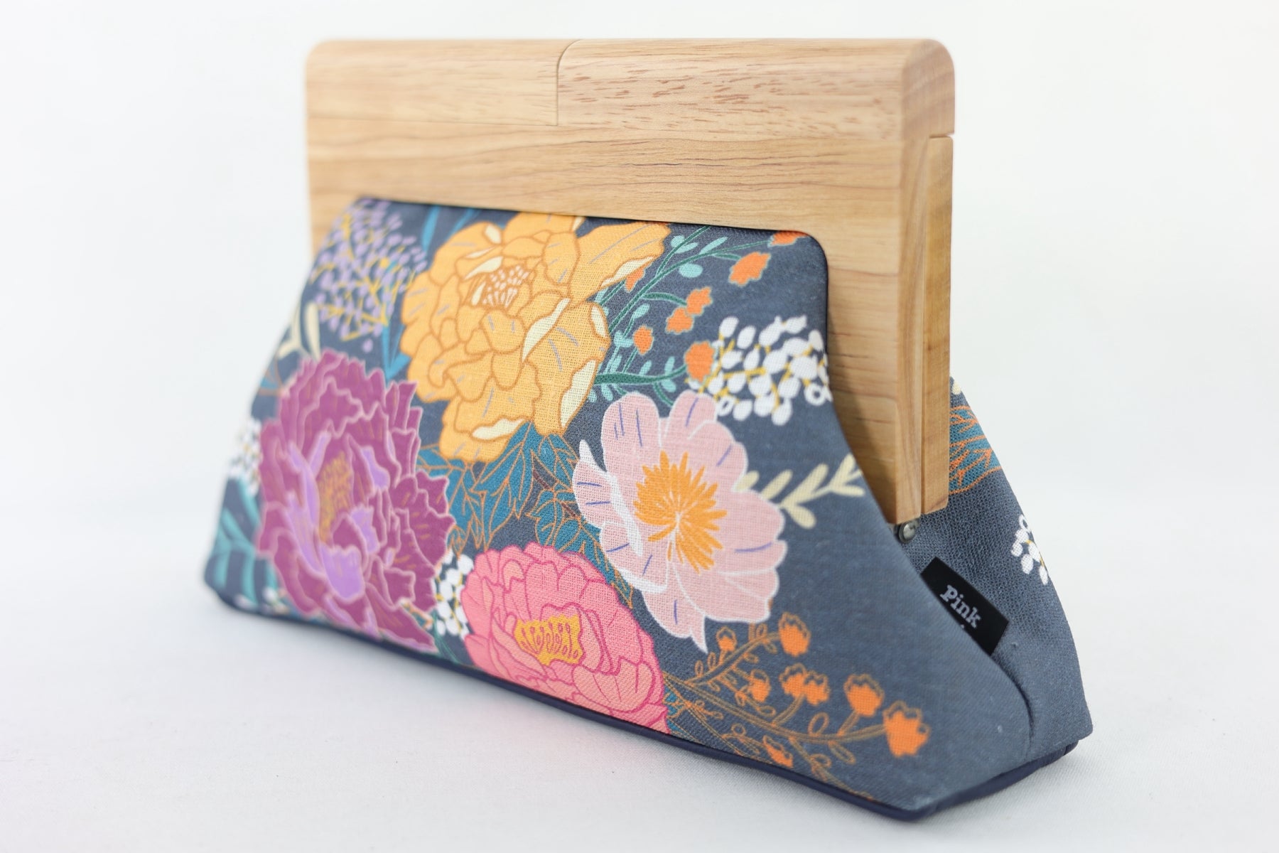 Peonies Garden Wood Frame Bag | PINK OASIS