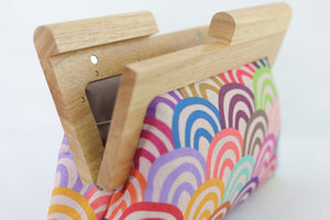 Rainbows Wood Frame Bag | PINK OASIS