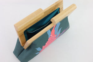 Torch Ginger Flower Wood Frame Bag | PINK OASIS