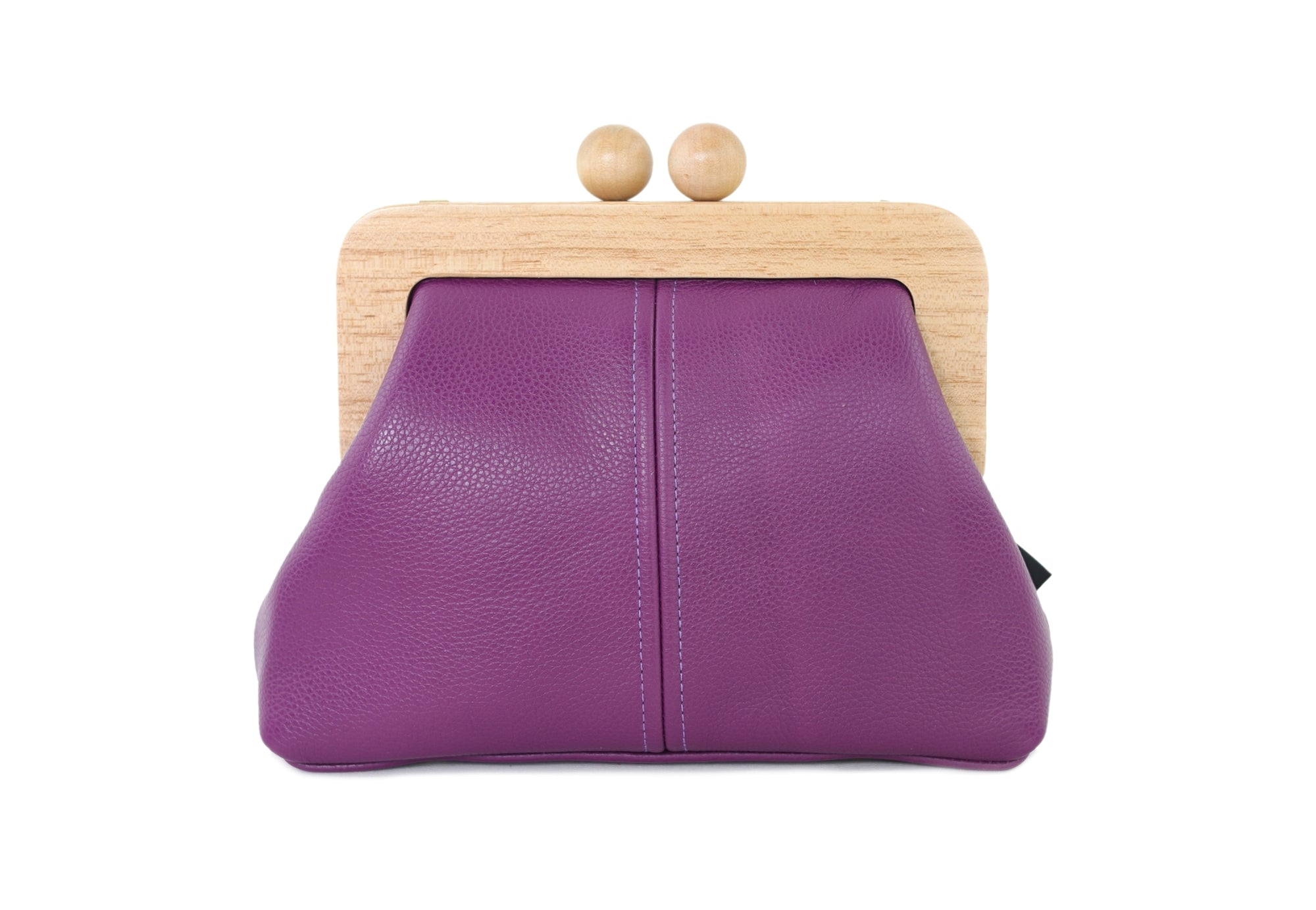 Women's Purple Genuine Leather Clutch Bag with Strap | PINK OASIS