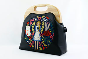 Alice in Wonderland Circle Pattern Leather Bag | PINKOASIS