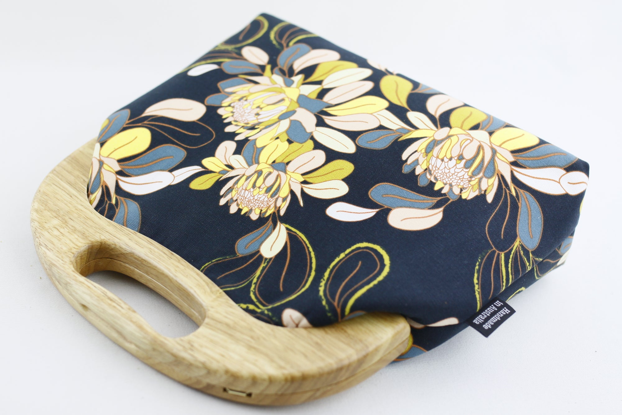 Ginger Utopia Navy Large Wood Frame Bag | PINKOASIS