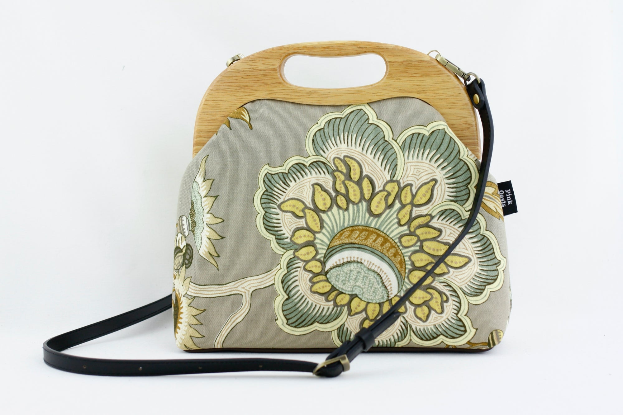 Rustic Flower Large Wood Frame Bag | PINKOASIS